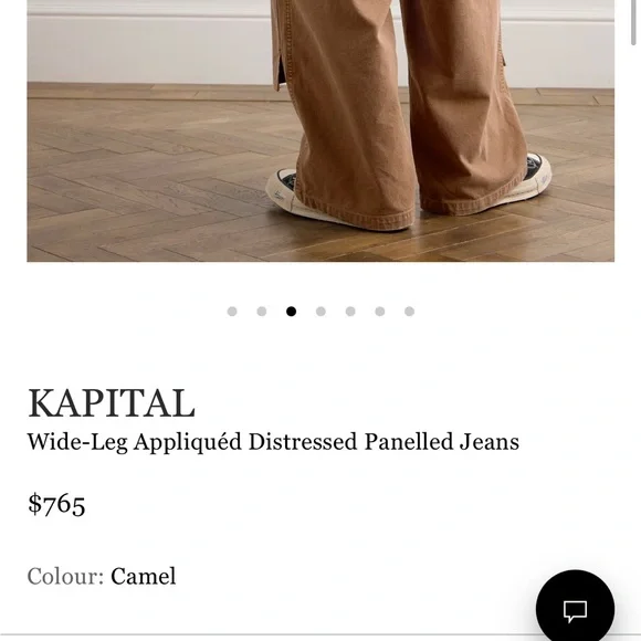 Kapital Wide-Leg Banana Jeans Camel Size 3 (W32) NWT - Picture 10 of 11